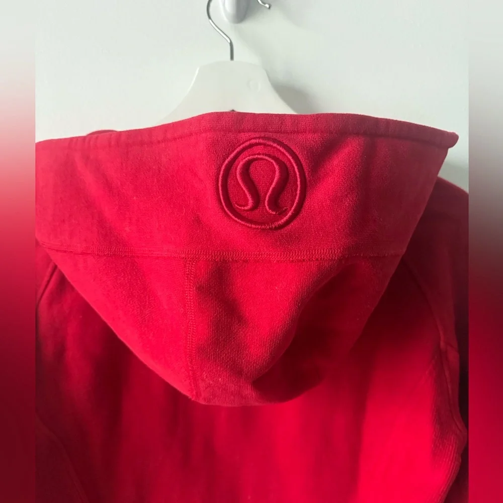 Lululemon Fitted Full Zip Scuba Hoodie Jacket Dark Red EUC Sz 8 - Picture 3 of 8